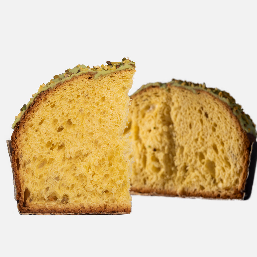 Panettone artigianale al pistacchio - Con crema tre monti al pistacchio la-serenissima-sm