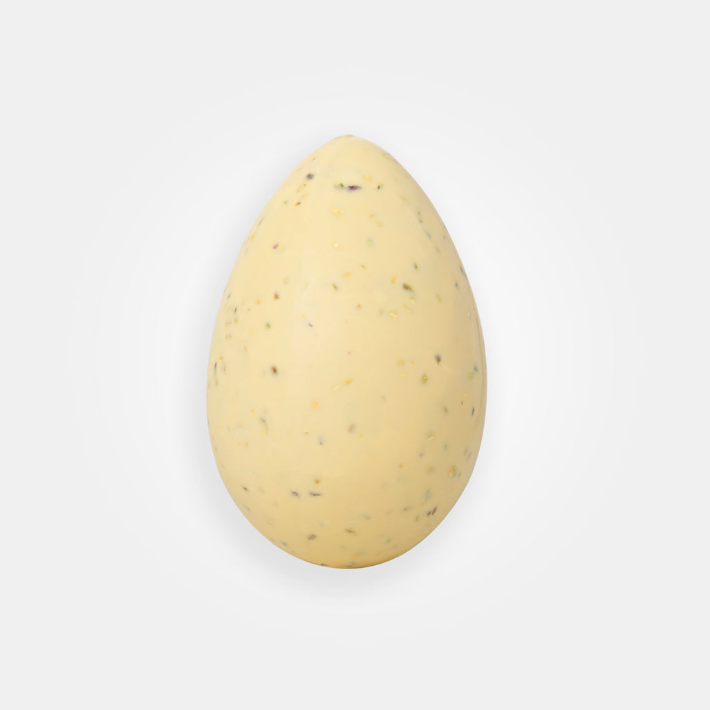 Uovo di Pasqua artigianale - cioccolato bianco, wafer e granella di pistacchio La Serenissima